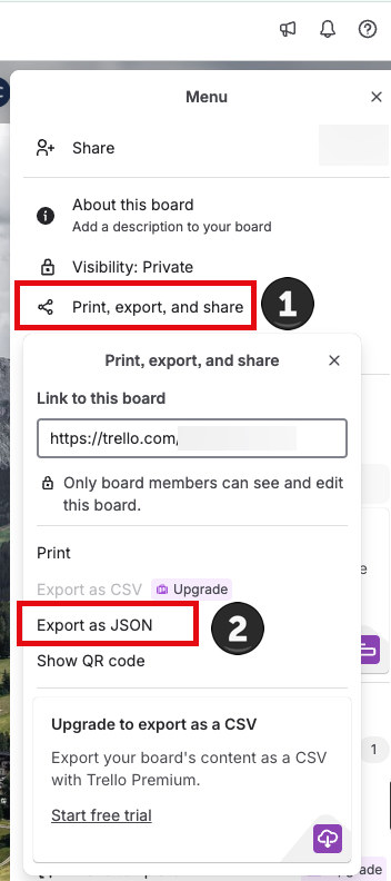export Trello workspace as JSON